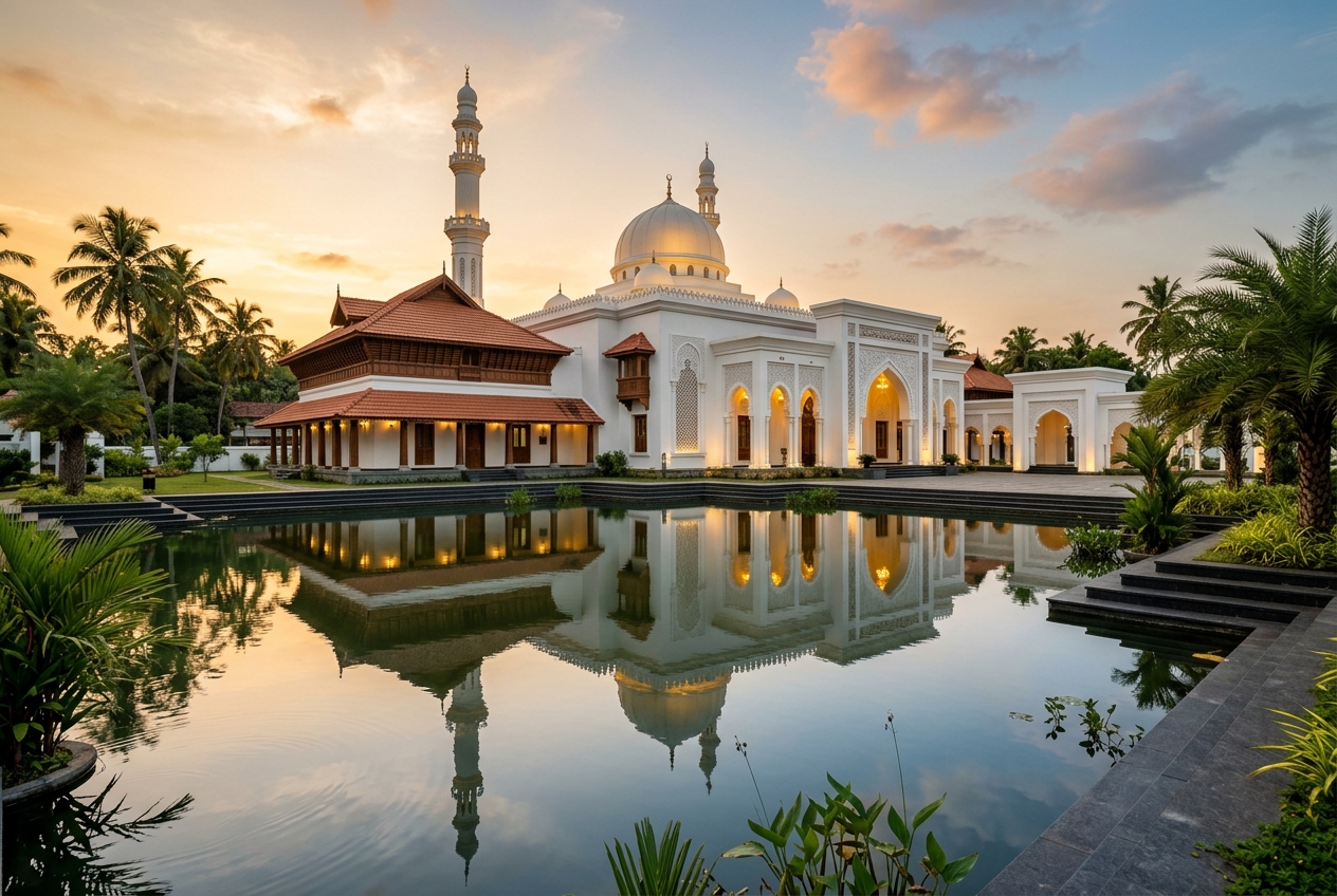 Kerala mosque with modern art gallery